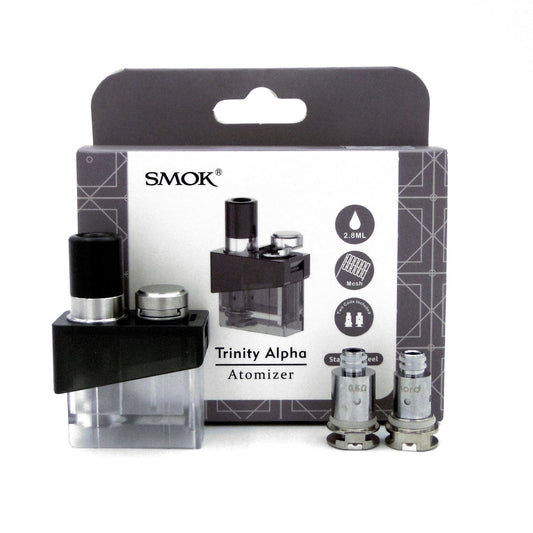 Smok Trinity Alpha Replacement Atomizer (Empty Pod + 2 Mesh Coils) | Vape Store